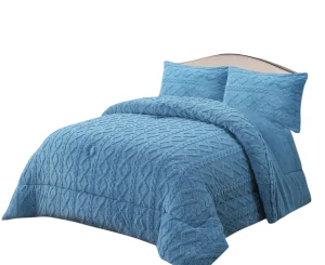 Plumón de invierno Trenzado con chiporro King Color celeste