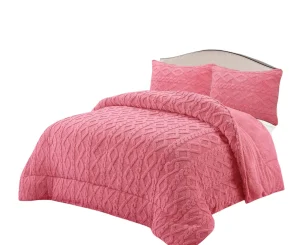 Plumón de invierno Trenzado con chiporro King Color rosado