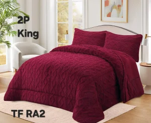 Plumon de invierno Trenzado con chiporro King Color lila - Angeles del Hogar Chile
