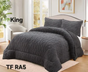 Plumón de invierno Trenzado con chiporro King Color Gris oscuro - imagen 2