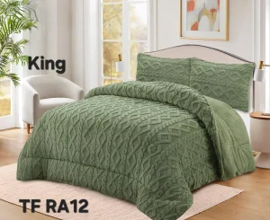 Plumón de invierno Trenzado con chiporro King Color verde - imagen 2