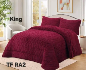 Plumón de invierno Trenzado con chiporro King Color Burdeo - imagen 2