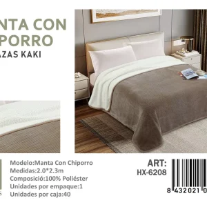 Mantas Frazadas Con Chiporro 2 Plazas color Kaki - Angeles del Hogar Chile