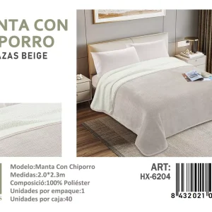 Mantas Frazadas Con Chiporro 2 Plazas color Beige - Angeles del Hogar Chile