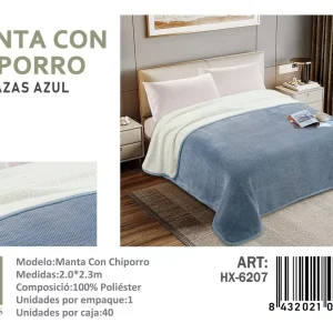 Mantas Frazadas Con Chiporro 2 Plazas color Azul - Angeles del Hogar Chile