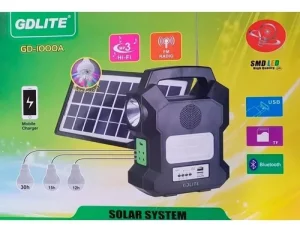 Linterna Kit Solar Portátil Camping Gdlite Mp3 USB Gd-1000a - imagen 4