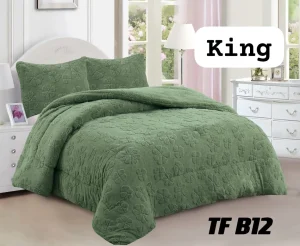 Plumón de invierno texturizado trébol con chiporro King color verde - imagen 2