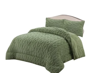 Plumón de Invierno Tenfei Texturizado 180x230 cm Verde