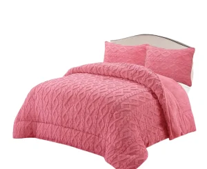 Plumón de Invierno Tenfei Texturizado Rosa
