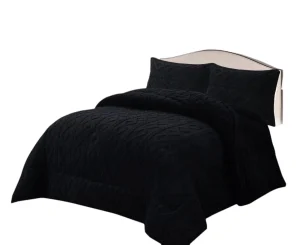 Plumon de Invierno Tenfei Texturizado 180X230Cm Negro - Angeles del Hogar Chile