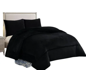 Cobertor de Invierno Plush Liso Color Negro