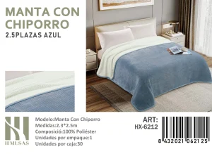 Mantas Frazadas con Chiporro King Color Azul