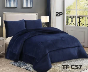 Cobertor de Invierno Plush Liso 2 Plazas Color Azul - imagen 2