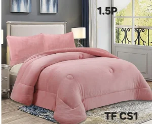 Cobertor de Invierno Plush Liso Plaza y Media Color Rosa - imagen 2