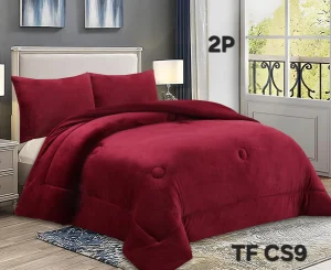Cobertor de Invierno Plush Liso 2 Plazas Color Burdeo - imagen 2