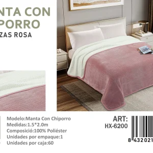 Mantas Frazadas Con Chiporro Plaza y media Color Rosa - Angeles del Hogar Chile