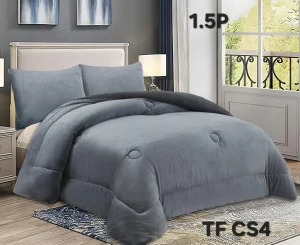 Cobertor de Invierno Plush Liso Plaza y Media Color Gris - imagen 2