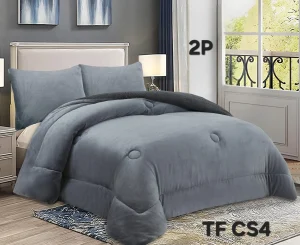 Cobertor de Invierno Plush Liso 2 Plazas Color Gris - imagen 2