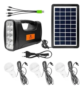 Kit Linterna + Panel Solar + Power Bank + Ampolletas - imagen 2