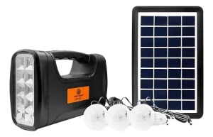 Kit Linterna + Panel Solar + Power Bank + Ampolletas
