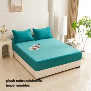 Cubrecoclchon Plush Impermeable 1.5 Color Calipso - Angeles del Hogar Chile