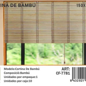 Persiana O Cortina Roller De Bambú 150x200 cm - Angeles del Hogar Chile