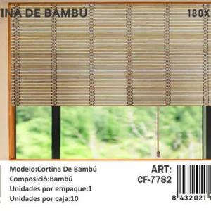 Persiana O Cortina Roller De Bambú 180x200 cm - Angeles del Hogar Chile