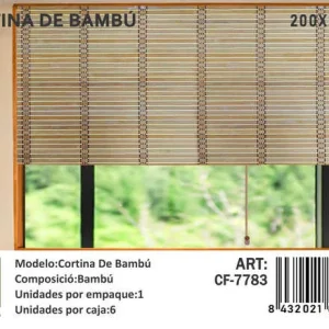 Persiana O Cortina Roller De Bambú 200x200 cm - Angeles del Hogar Chile