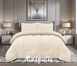 Cobertor de Invierno Trenzado Meipulis 2 Plazas Color Beige - imagen 2