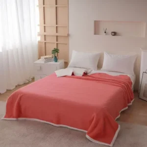 Frazada Manta Lisa Premium 2 Plazas Color Salmon - imagen 2