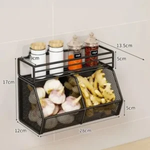 Organizador Práctico de Cocina 2 Rejillas Color Negro - imagen 2