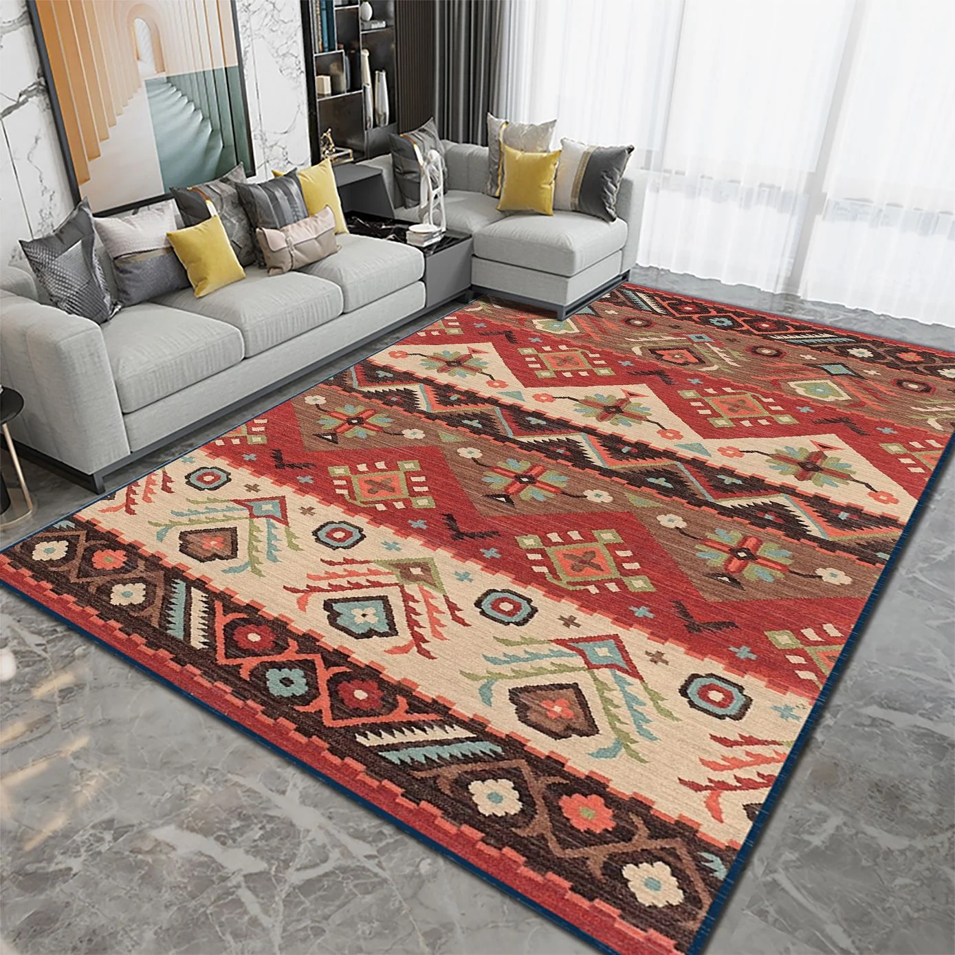 Alfombras Diseño 3D Estampado para Living 200X240Cm - Angeles del Hogar Chile