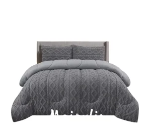 Cobertor de Invierno Trenzado Meipulis 2 Plazas Color Gris
