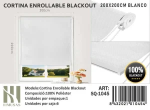 Cortinas Roller Blackout 200cm x 200cm Blanco SQ-1045 - Angeles del Hogar Chile