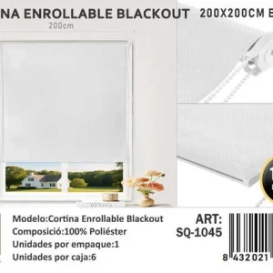 Cortinas Roller Blackout 200cm x 200cm Blanco SQ-1045 - Angeles del Hogar Chile