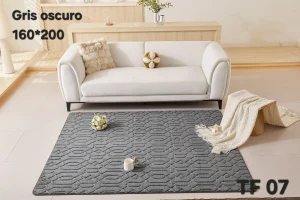 Alfombra Jacquard de Algodón 160x200 cm Gris Oscuro Diseño 7 - imagen 2