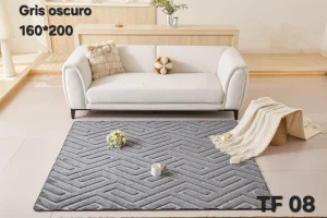 Alfombra Jacquard de Algodón 160x200 cm Gris Oscuro Diseño 8 - imagen 2