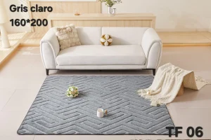 Alfombra Jacquard de Algodón 160x200 cm Gris Claro Diseño 6 - imagen 2