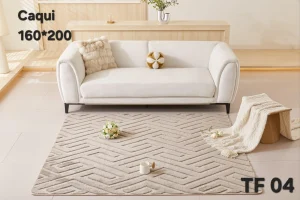 Alfombra Jacquard de Algodón 160x200 cm Caqui Diseño 4 - imagen 2