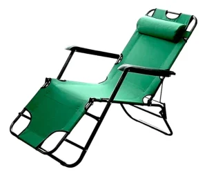 Silla Plegable Reposera Portátil Playa Camping Campo Verde
