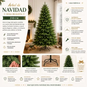 Arbol de Navidad Artificial Hoja Realista 210Cm Sds51