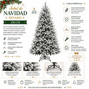 Arbol de Pino Realista Nevado 150Cm Sds55