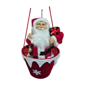 Globo Aerostático Papá Noel Rojo y Gris