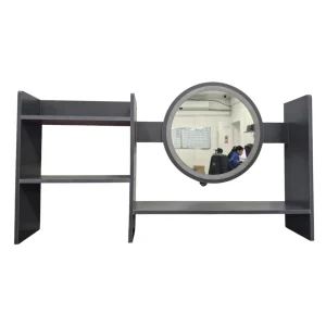 Comoda Tocador Moderno Gris con Espejo Luz Led 3 Ajustes de Brillo - Angeles del Hogar Chile