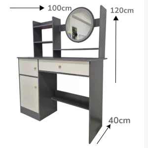 Comoda Tocador Moderno Gris con Espejo Luz Led 3 Ajustes de Brillo - Angeles del Hogar Chile