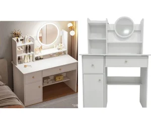 Cómoda Tocador Moderno con Espejo Luz LED 3 Ajustes de Brillo - imagen 4