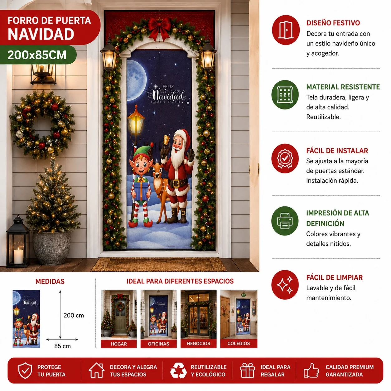 Forro de Puerta Navidad 200X85Cm FORRODEPUERTA3