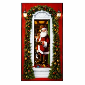 Forro de Puerta Navideño 200x85 cm Papá Noel en la Puerta - imagen 3