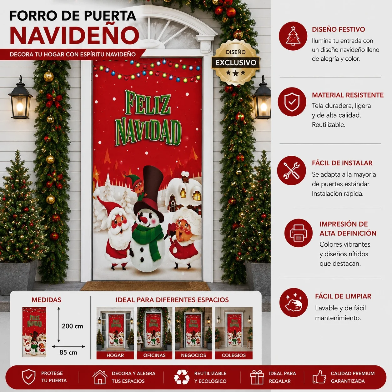 Forro de Puerta Navidad 200X85Cm FORRODEPUERTA8