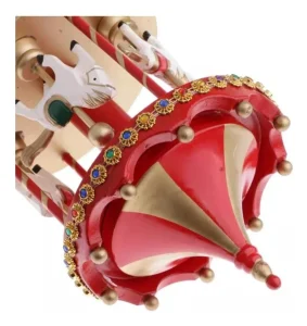Carrusel Musical Navideño de Madera Rojo y Dorado - imagen 5